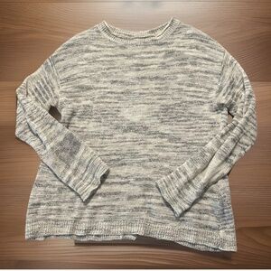 Michael Stars Women’s Knit Marled Sweater S CutOut Back Blue White Anthropologie